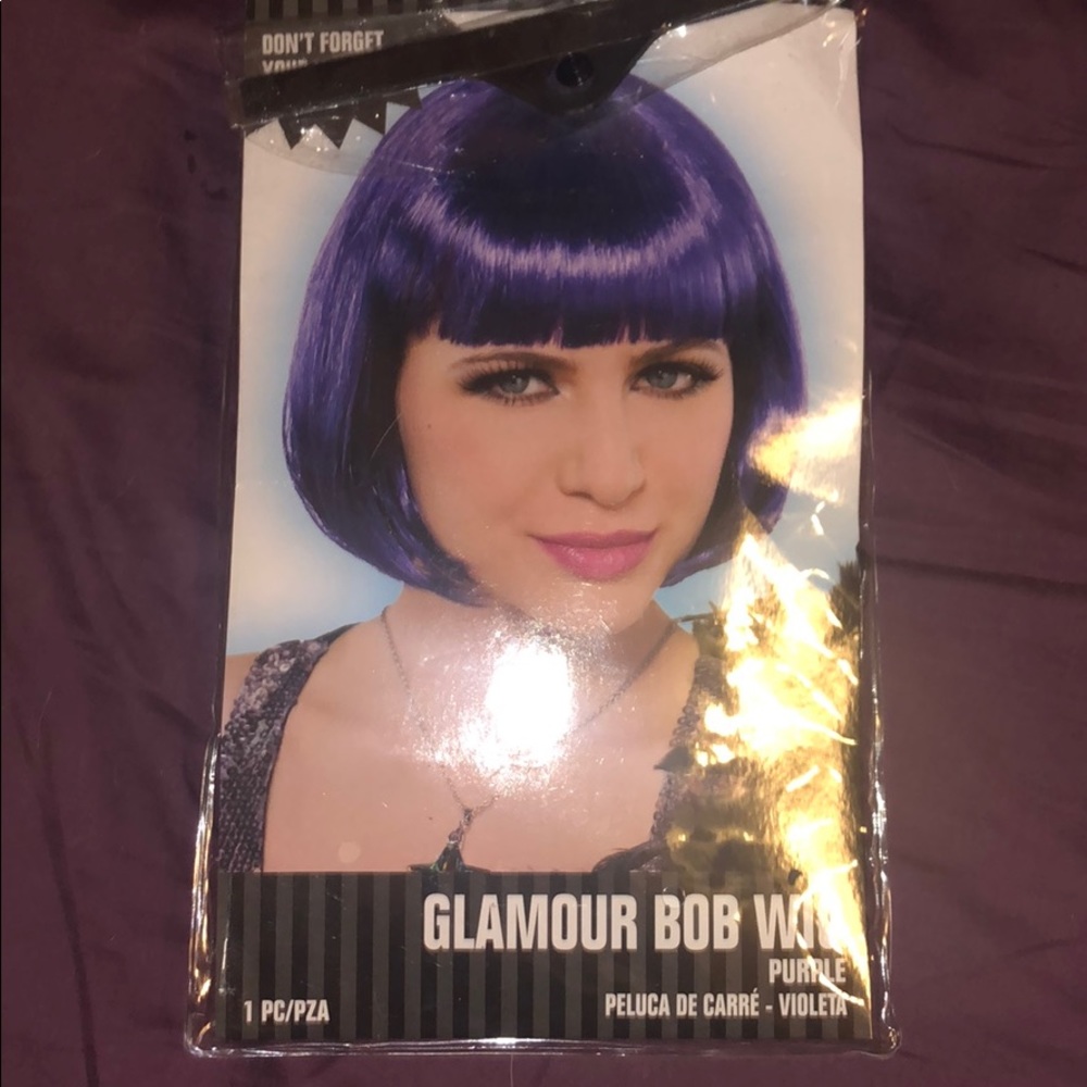Purple bob wig